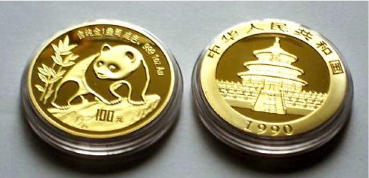 Counterfeit 1990 Gold Panda