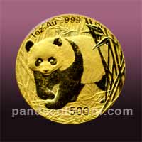 2002 Gold Panda coin 1 oz.